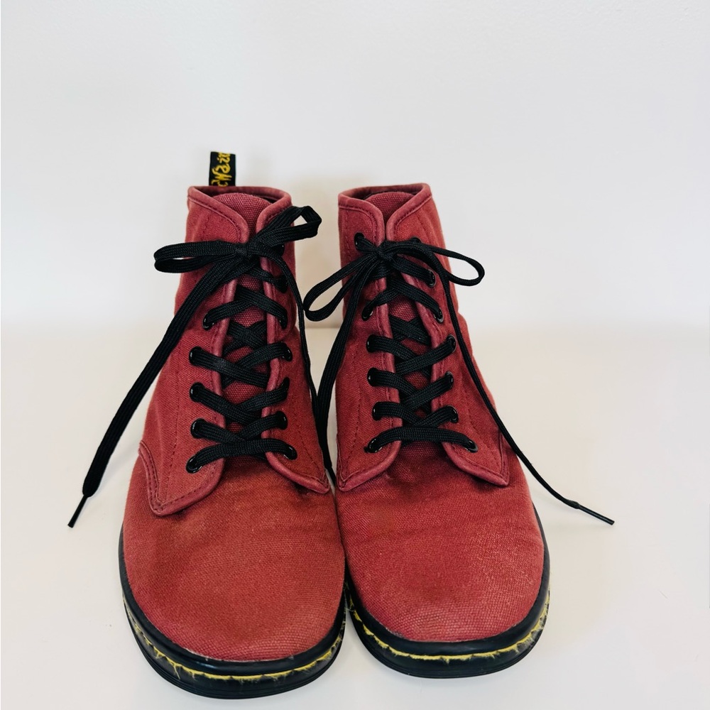 Dr. Martens Shoreditch Canvas Cherry Red Boots